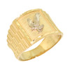 14k Gold Eagle Watch Band Shank Ring