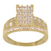 10k Gold Large Pave Style Engagement Ring