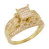 10k Gold Squared Pave Style Ring