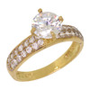 10k Gold Solitaire 2 Row Shank Ring