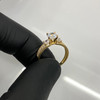 10k Gold 3 Stone with Pave Shank Ring