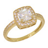 10k Gold Princess Solitaire with Bezel Ring