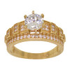 10k Gold Pave Accent Solitaire Ring