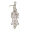 .925 Silver Rhodium Finish Large Santa Muerte Pendant