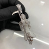 .925 Silver Rhodium Finish Large Santa Muerte Pendant