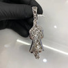 .925 Silver Rhodium Finish Large Santa Muerte Pendant