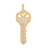 .925 Silver Gold Finish Large Key Pendant