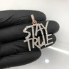 .925 Silver Rose Iced Stay True  Pendant