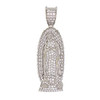 .925 Silver Rhodium Finish Classic Iced Virgin Mary Pendant