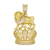 .925 Silver Gold Crown with Lion Pendant