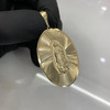 10k Gold Large Oval Virgin Mary Pendant