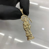 10k Gold Diamond Cut Santa Muerte Pendant