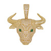 10k Gold 3d Bull Head Pendant