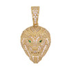 10k Gold Small Iced Lion Pendant