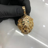 10k Gold Green Eyed Lion Pendant