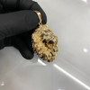 10k Gold Green Eyed Lion Pendant