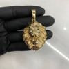 10k Gold Green Eyed Lion Pendant