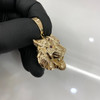 10k Gold Growling Tiger Head Pendant