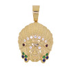 10k Gold Native American Headdress Pendant