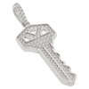 .925 Silver Iced Out Key Pendant