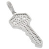 .925 Silver Iced Out Key Pendant