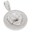 .925 Silver Iced Out Lion Medallion Pendant