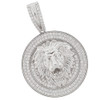 .925 Silver Iced Out Lion Medallion Pendant