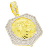 .925 Silver Benjamin Frankling Plaque Pendant Yellow Finish