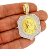 .925 Silver Benjamin Frankling Plaque Pendant Yellow Finish