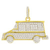 .925 Silver Ice Cream Truck  Pendant Yellow Finish