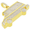 .925 Silver Ice Cream Truck  Pendant Yellow Finish