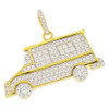 .925 Silver Ice Cream Truck  Pendant Yellow Finish