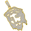 .925 Silver Jesus Stencil Style Pendant Yellow Finish