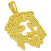 .925 Silver Jesus Stencil Style Pendant Yellow Finish