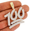 .925 Silver Keep It 100 Emoji Pendant Yellow Finish