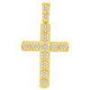 .925 Silver Cluster Cross Pendant Yellow Finish