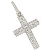 .925 Silver 1 Row 3d Cross Pendant