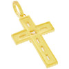 .925 Silver Hip Hop Princess Cross Pendant Yellow Finish