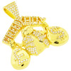 .925 Silver Greedy Boy Pendant Yellow Finish