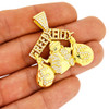 .925 Silver Greedy Boy Pendant Yellow Finish