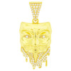 .925 Silver Guy Fawkes Mask Pendant Yellow Finish