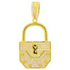 .925 Silver Padlock Pendant Yellow Finish