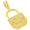 .925 Silver Padlock Pendant Yellow Finish