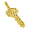 .925 Silver Iced Out Key Pendant Yellow Finish