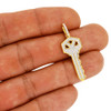 .925 Silver Iced Out Key Pendant Yellow Finish