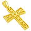 .925 Silver 3 Row Hip Hop Cross Pendant Yellow Finish