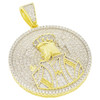 .925 Silver King Medallion Pendant Yellow Finish