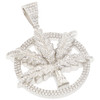 .925 Silver Weed Leaf Medallion Pendant