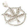 .925 Silver Weed Leaf Medallion Pendant