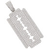 .925 Silver Iced Razor Blade Pendant